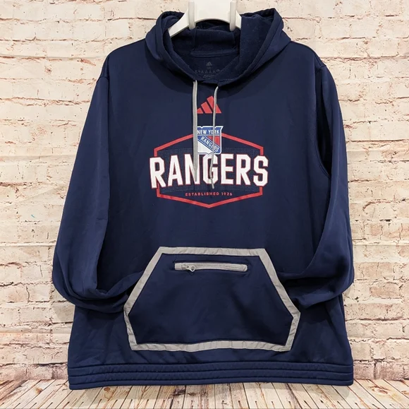 🎉 SALE 🎉 New York Rangers Adidas Women's Team Pullover Hoodie - Picture 2 of 8